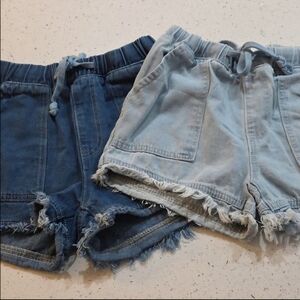 Denim and Light Blue Casual Shorty Shorts Set Cute And Comfy Size Small